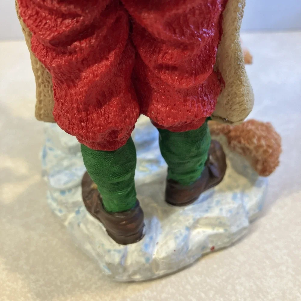 Vtg Santa Claus Carving Ice Angel Figurine Resin Christmas Decor Squirrel Bird